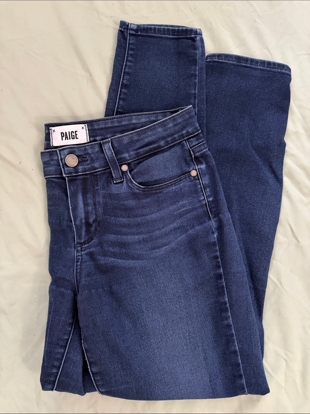 PAIGE Dark Indigo Cropped/petite Skinny Jeans